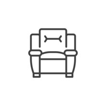 Leather Armchair Line Icon
