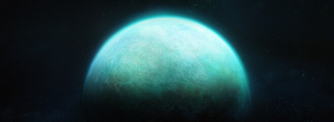 Wall Mural - blue-green planet planet in space.