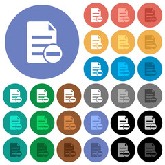 Sticker - Remove document round flat multi colored icons