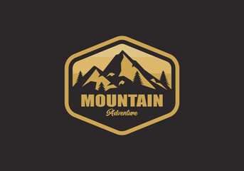 Wall Mural - Mountain adventure logo design vector illustration