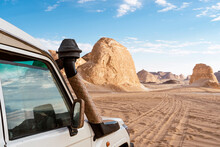 Car Parked In White Desert