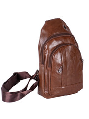 Sticker - brown leather bag isolated