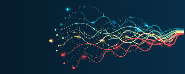 Wall Mural - file structuring, machine learning. big data visualization. a dynamic array of information consistin