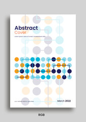 Wall Mural - Abstract circular connection blue and yellow cover