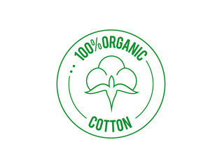 Canvas Print - 100% organic cotton icon vector illustration