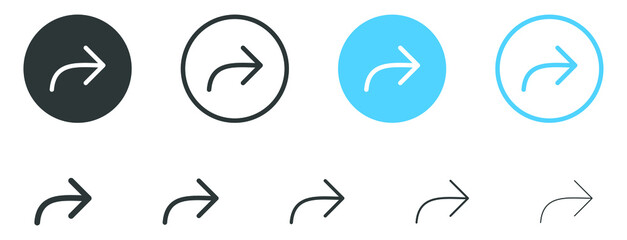 Fototapete - arrow forward  icon reply send share icons button	
