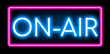 On Air neon banner.