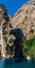 Wall Mural - natural rocky canyon with blue water in Göynük, Turkey