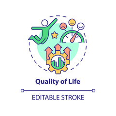 Wall Mural - quality of life concept icon. comfortable city. principles of urban design abstract idea thin line i