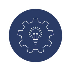 Wall Mural - creative technology idea bulb gear icon