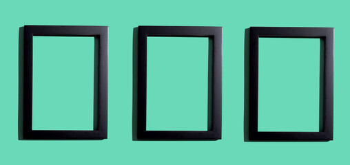 Blank rectangle picture frames with copy space