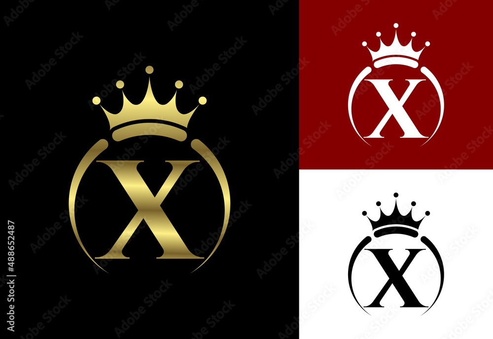 Initial X monogram alphabet with a crown. Royal, King, queen luxury ...
