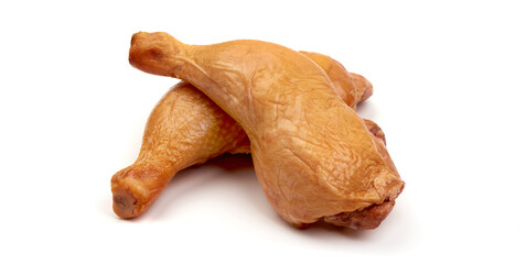 Sticker - Smoked chicken legs, isolated on white background.