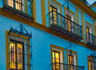 Wall Mural - Seville streets at an early sunset in the historic center.