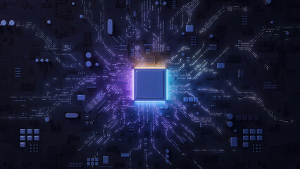 central computer processors cpu concept. motherboard digital chip. technology science background. in