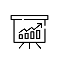 Wall Mural - growth diagram chart on a whiteboard. pixel perfect, editable stroke icon