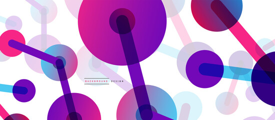 Abstract background. Round dots connected by lines. Trendy techno business template for wallpaper, banner, background or landing