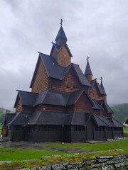 Canvas Print - A vertical shot of Heddal Stave Church in Notodden, Norway