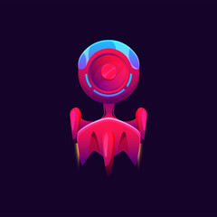 Wall Mural - starship rocketship kids toy, spacecraft spaceship isolated cartoon galaxy craft, game asset. vector