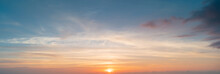 Sunset Over The Sea Nature Cover Banner Concept Background