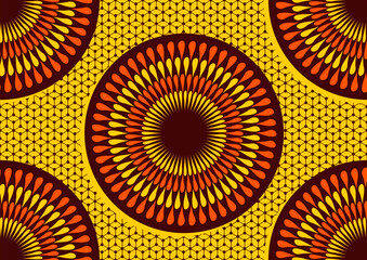 seamless pattern of african textile art, circle abstract image and background, fashion artwork for print, vector file eps10.