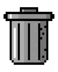 Canvas Print - trash can pixel