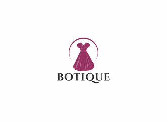 botique logo template vector in white background