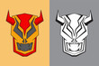 © Galih Prihatama - An illustration of robotic devil mask with two color theme option. Simple gamer logo