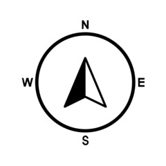 compass icon on white background.