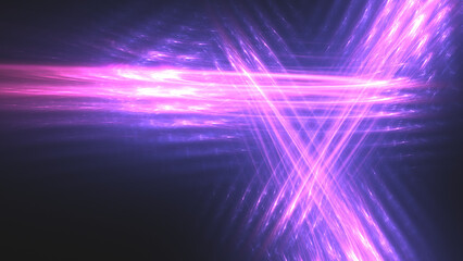 Poster - A 3d rendering of an abstract, cyberpunk glitch fractal background with neon light effect