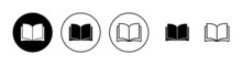 Book Icons Set. Open Book Sign And Symbol. Ebook Icon