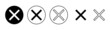 Close icons set. Delete sign and symbol. cross sign