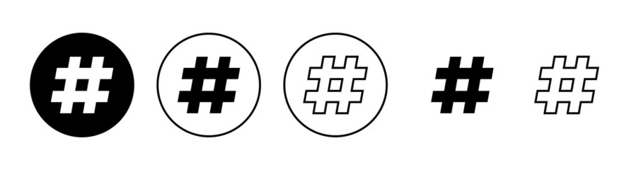 Hashtag icons set. hashtag sign and symbol