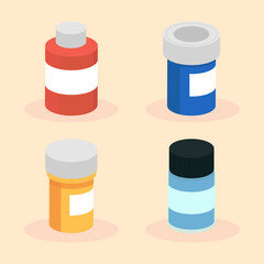 Wall Mural - set of medical bottles