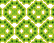 Background with a green pattern of diamond shapes.