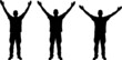 man with hands up silhouette