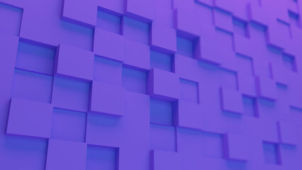 Wall Mural - purple square pattern background,science and technology concept,3d rendering