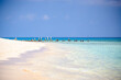 Beautiful paradise beach with white sand and turquoise water in Gulhi island, Maldives 