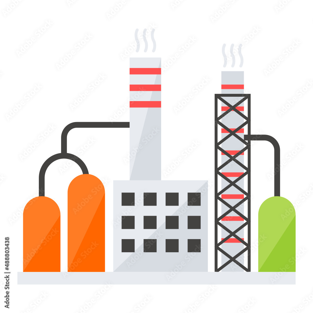Oil refinery Concept, industrial process plant Vector Icon Design, Oil and  Gas industry Symbol, Petroleum and gasoline Sign, Service and supply stock  illustration Stock Vector | Adobe Stock