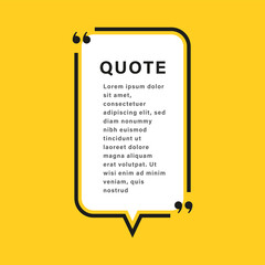 Poster - quote box frame speech bubble. texting boxes with quotation marks. line quote frames	
