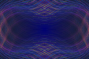 Wall Mural - color wavy flowing lines have a technical spatial vector background