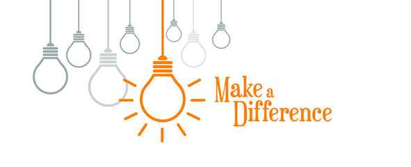 make a difference sign on white background