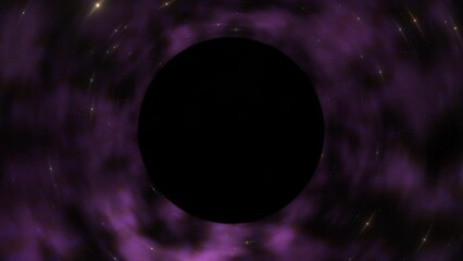 Wall Mural - Slow zoom into supermassive black hole  in purple nebula