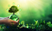 Renewable Energy-based Green Businesses Can Limit Climate Change And Global Warming.Reduction CO2 Emission Concept.
Clean And Environmentally Friendly Environment Without Carbon Dioxide Emissions.