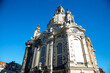 Frauenkirche of Dresden, blue sky, east