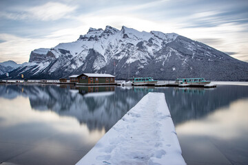 Lake Minnewanka, Banff National Park, Alberta Canada during early fall