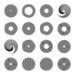 Circular rotation and spiral design elements. Vector art.