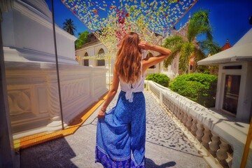 woman in a dress in sri lanka 