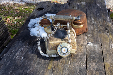 old rusty phone
