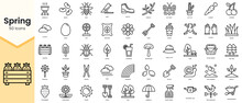 Simple Outline Set Of Spring Icons. Linear Style Icons Pack. Vector Illustration